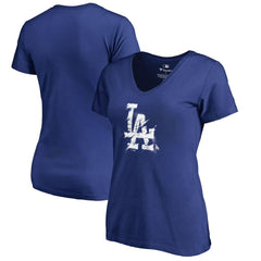 Los Angeles Dodgers Women's Splatter Logo V-Neck T-Shirt | MLB Online