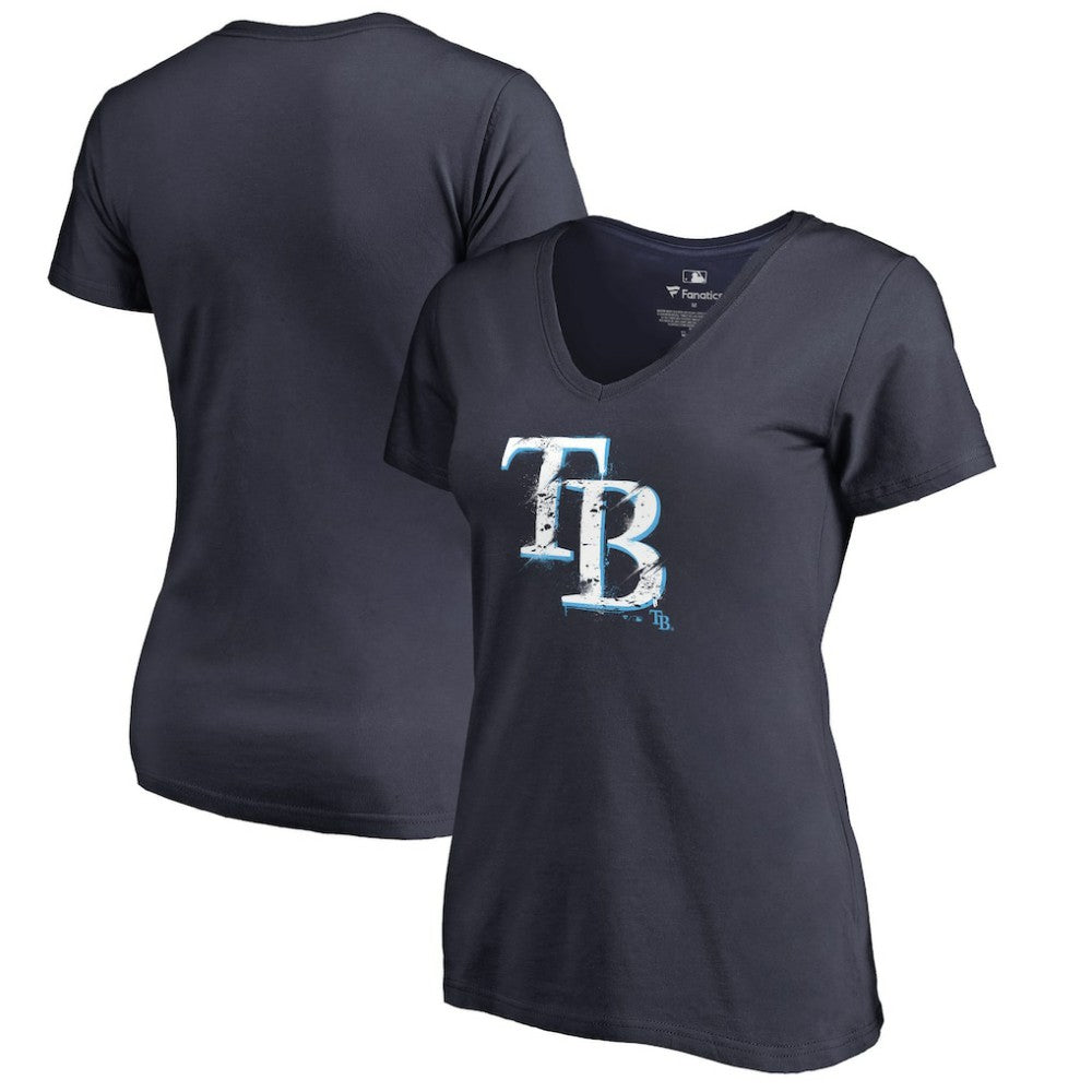 Tampa Bay Rays Women's Splatter Logo V-Neck T-Shirt | MLB On Sale