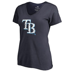 Tampa Bay Rays Women's Splatter Logo V-Neck T-Shirt | MLB On Sale