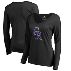 Colorado Rockies Women's Splatter Logo Long Sleeve V-Neck T-Shirt | MLB Online