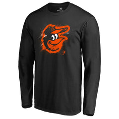 Baltimore Orioles Splatter Logo Long Sleeve T-Shirt | MLB For sale