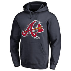 Atlanta Braves Splatter Logo Pullover Hoodie | MLB Discount
