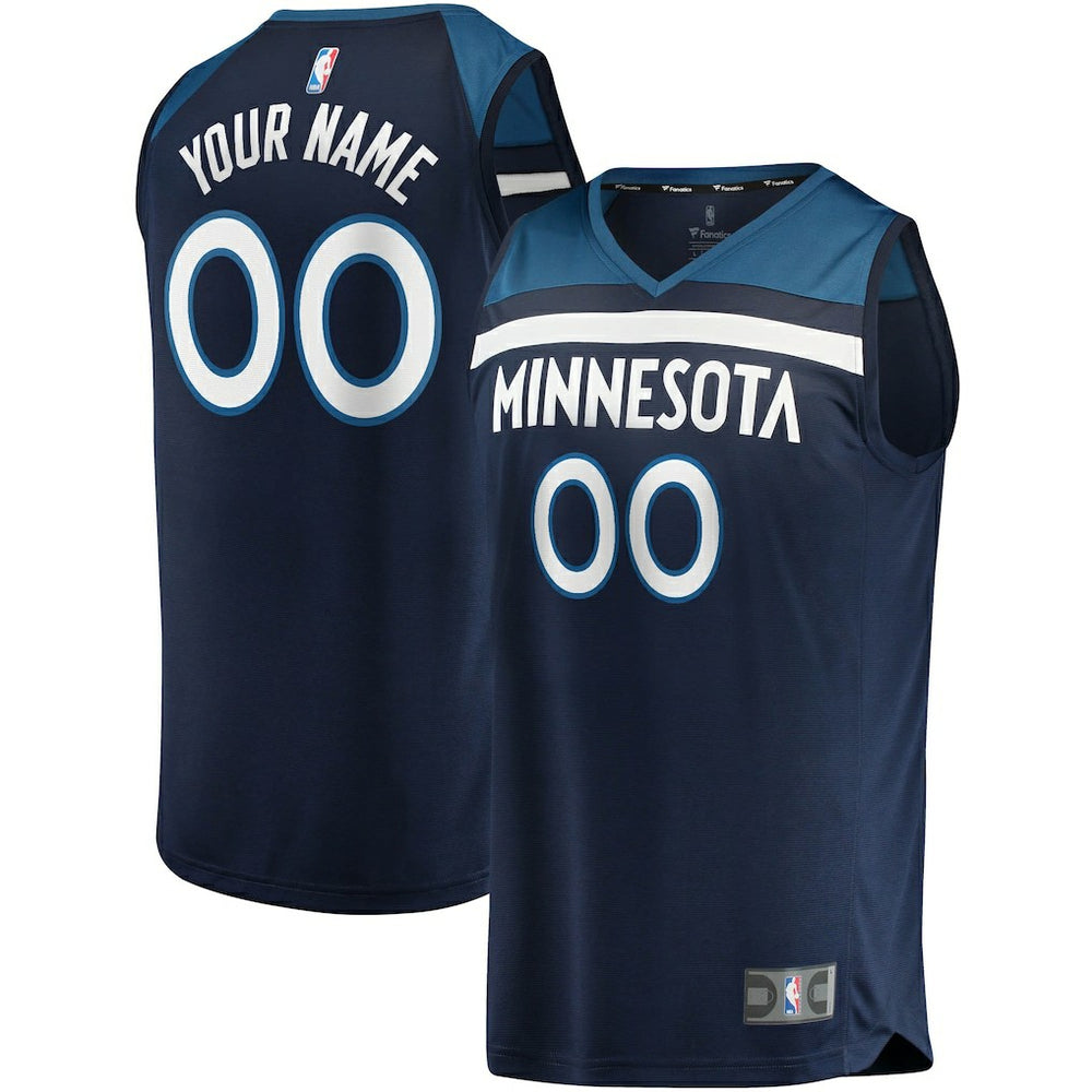 Minnesota Timberwolves Fast Break Custom Replica Jersey Navy Online