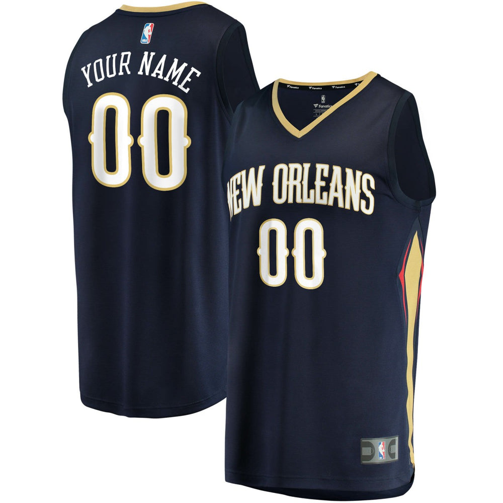 New Orleans Pelicans Fast Break Custom Replica Jersey Navy Online