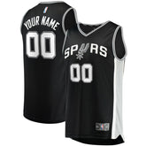 San Antonio Spurs Fast Break Custom Replica Jersey Black On Sale