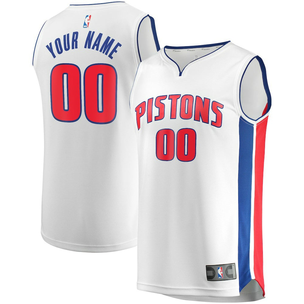 Detroit Pistons Fast Break Custom Replica Jersey White sale Discount