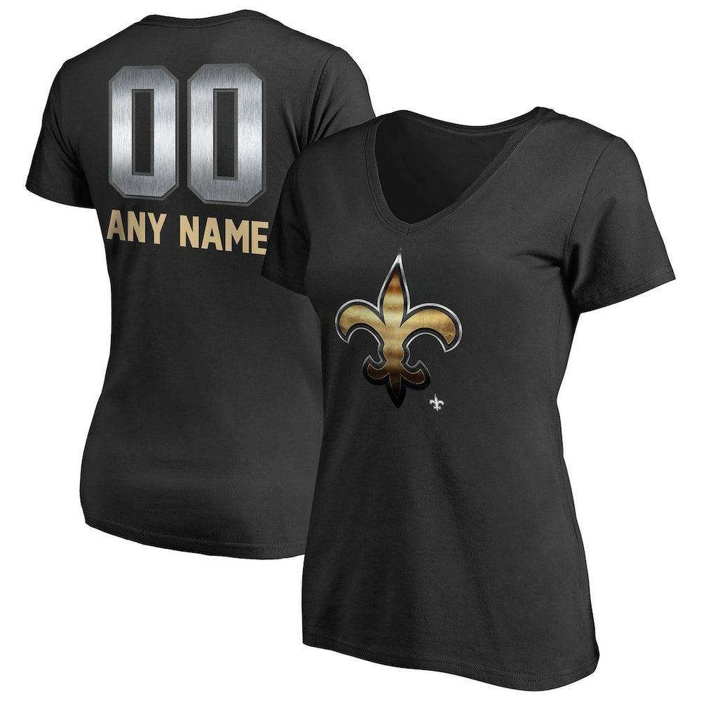 New Orleans Saints Women's Personalized Midnight Mascot T-Shirt