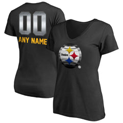 Pittsburgh Steelers Women's Personalized Midnight Mascot T-Shirt
