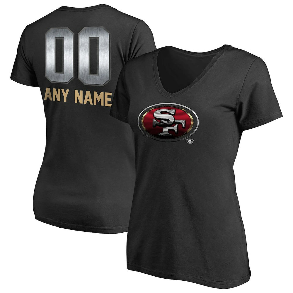 San Francisco 49ers Women's Personalized Midnight Mascot T-Shirt