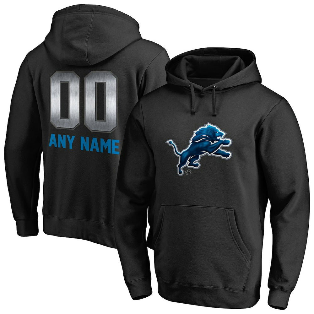 Detroit Lions Personalized Midnight Mascot Pullover Hoodie