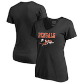 Cincinnati Bengals Women's Vintage Team Lockup V-Neck T-Shirt