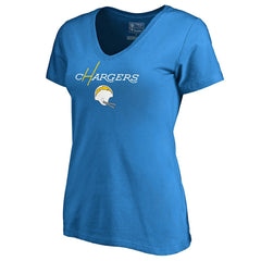 Los Angeles Chargers Women's Vintage Team Lockup V-Neck T-Shirt