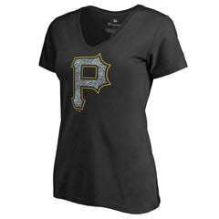 Pittsburgh Pirates Women's Static Logo V-Neck T-Shirt | MLB On Sale