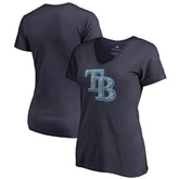 Tampa Bay Rays Women's Static Logo V-Neck T-Shirt | MLB New