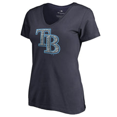 Tampa Bay Rays Women's Static Logo V-Neck T-Shirt | MLB New