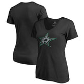 Dallas Stars Women's Static Logo V-Neck T-Shirt For Sale