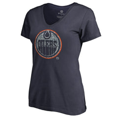 Edmonton Oilers Women's Static Logo V-Neck T-Shirt Discount