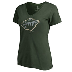 Minnesota Wild Women's Static Logo V-Neck T-Shirt For Sale