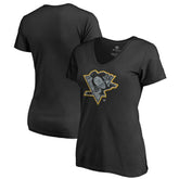 Pittsburgh Penguins Women's Static Logo V-Neck T-Shirt Discount