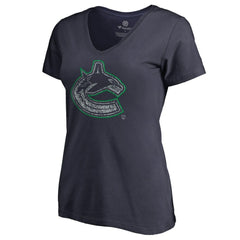 Vancouver Canucks Women's Static Logo V-Neck T-Shirt Sale