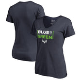 Seattle Seahawks Women's Alternate Team Logo V-Neck T-Shirt
