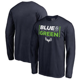 Seattle Seahawks Alternate Team Logo Gear Blue & Green Long Sleeve T-Shirt