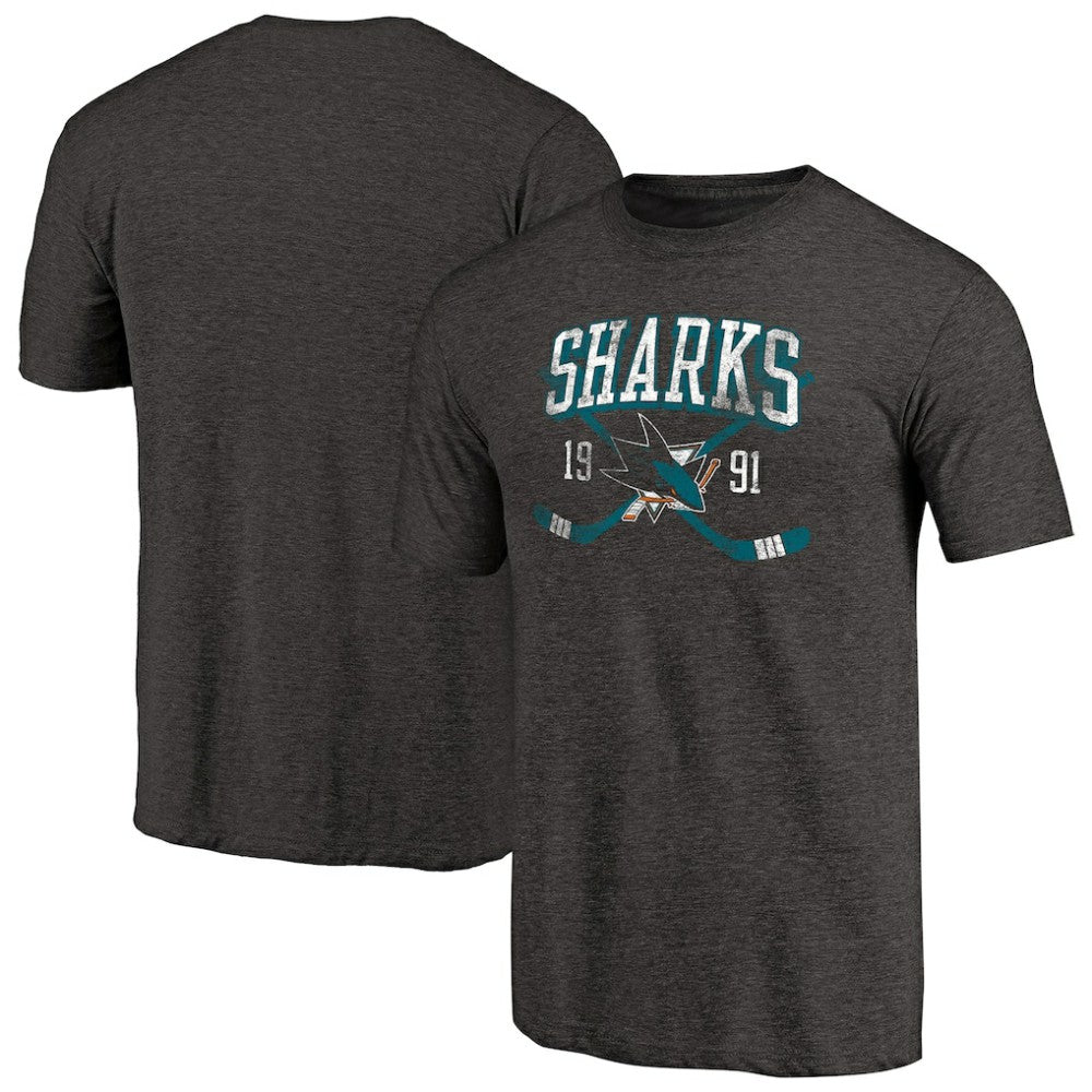 San Jose Sharks Vintage Collection Line Shift Tri-Blend T-Shirt For Sale