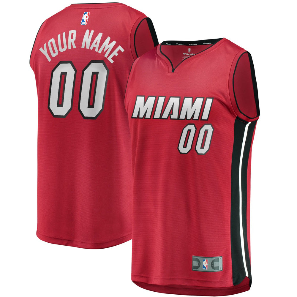 Miami Heat Youth Fast Break Replica Custom Jersey Red On Sale