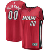 Miami Heat Youth Fast Break Replica Custom Jersey Red On Sale