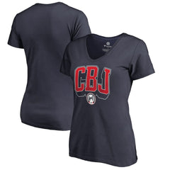 Columbus Blue Jackets Women's Fan Favorite Team Slogan V-Neck T-Shirt Discount