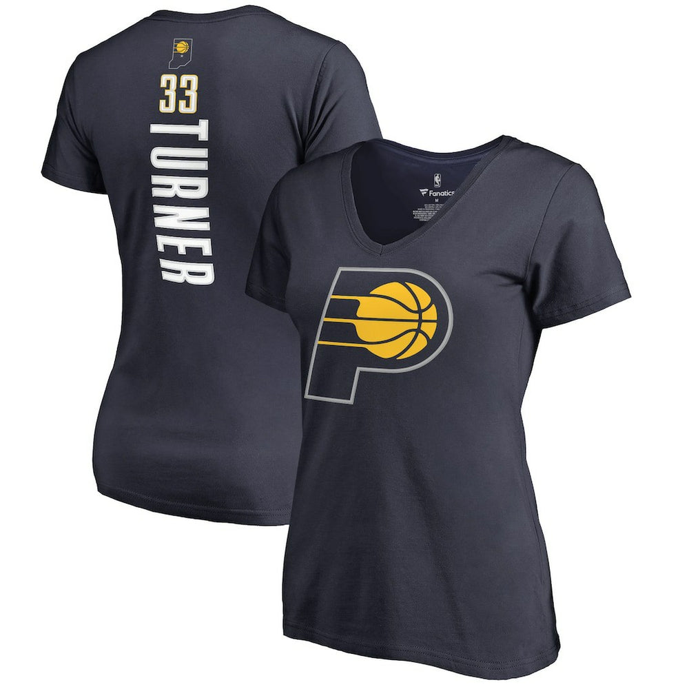 Myles Turner Indiana Pacers Women's Backer Name and Number V-Neck T-Shirt Discount
