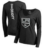Drew Doughty Los Angeles Kings Women's Backer Name & Number Slim Fit Long Sleeve V-Neck T-Shirt Sale