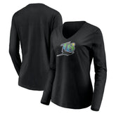 Tampa Bay Rays Women's Cooperstown Collection Wahconah Long Sleeve V-Neck T-Shirt | MLB New