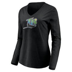 Tampa Bay Rays Women's Cooperstown Collection Wahconah Long Sleeve V-Neck T-Shirt | MLB New