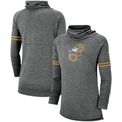 New Orleans Saints Nike Women's Historic Marks Long Sleeve Tri-Blend Funnel Sweatshirt