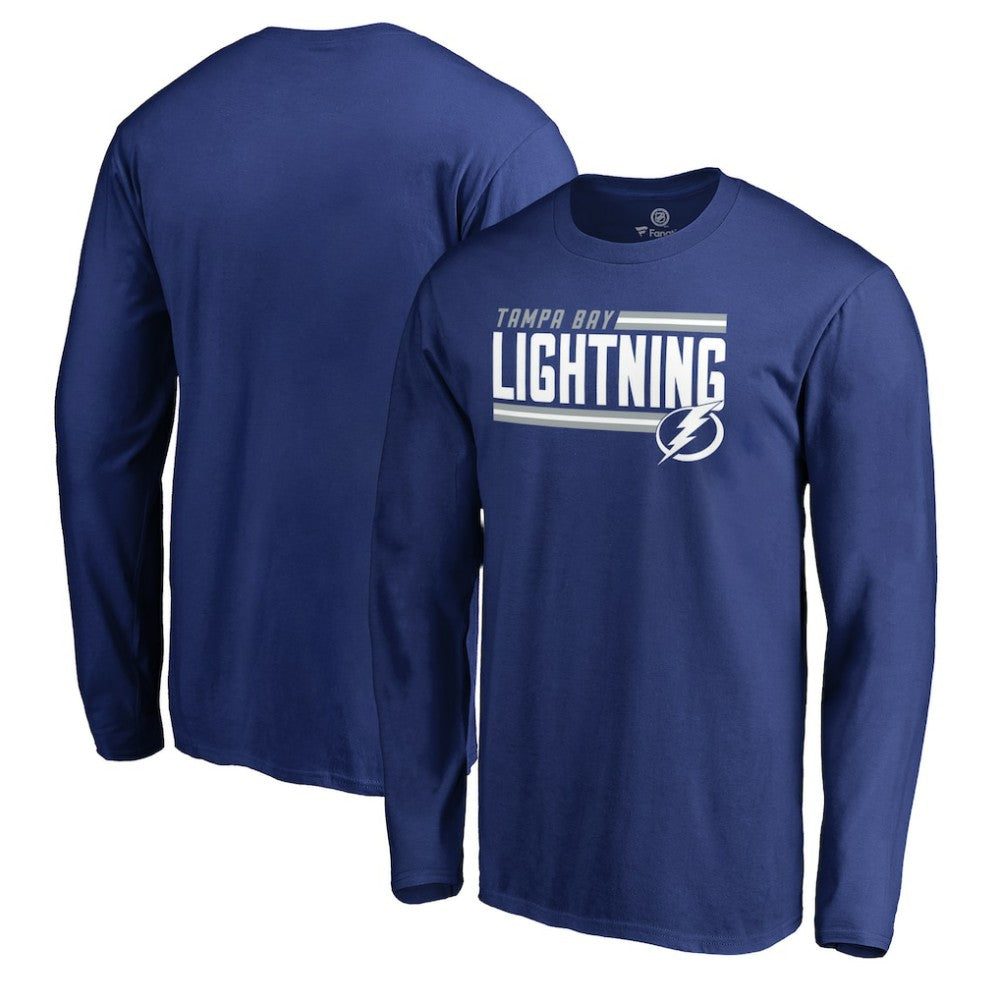 Tampa Bay Lightning Iconic Collection On Side Stripe Long Sleeve T-Shirt On Sale