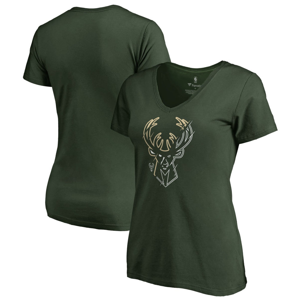 Milwaukee Bucks Women's X-Ray Slim Fit V-Neck T-Shirt Online