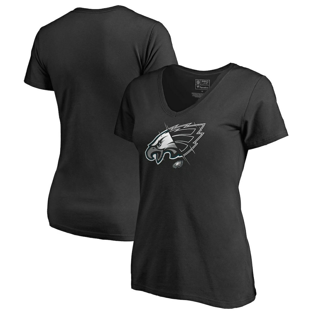 Philadelphia Eagles Women's X-Ray Slim Fit V-Neck T-Shirt