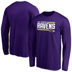 Baltimore Ravens Iconic Collection On Side Stripe Long Sleeve T-Shirt