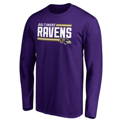 Baltimore Ravens Iconic Collection On Side Stripe Long Sleeve T-Shirt
