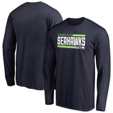 Seattle Seahawks Iconic Collection On Side Stripe Long Sleeve T-Shirt