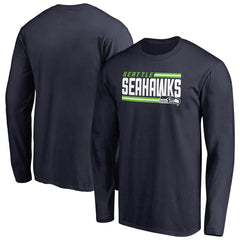 Seattle Seahawks Iconic Collection On Side Stripe Long Sleeve T-Shirt