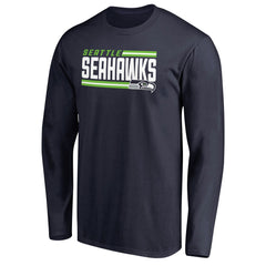 Seattle Seahawks Iconic Collection On Side Stripe Long Sleeve T-Shirt