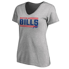 Buffalo Bills Women's Iconic Collection On Side Stripe V-Neck T-Shirt