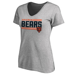 Chicago Bears Women's Iconic Collection On Side Stripe V-Neck T-Shirt