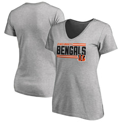 Cincinnati Bengals Women's Iconic Collection On Side Stripe V-Neck T-Shirt