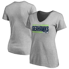 Seattle Seahawks Women's Iconic Collection On Side Stripe V-Neck T-Shirt