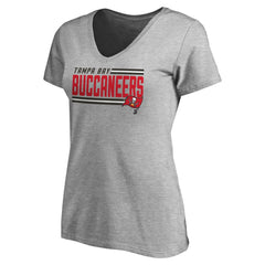 Tampa Bay Buccaneers Women's Iconic Collection On Side Stripe V-Neck T-Shirt