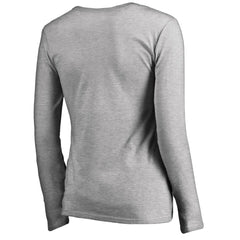 Minnesota Vikings Women's Iconic Collection On Side Stripe Long Sleeve V-Neck T-Shirt