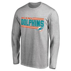 Miami Dolphins Iconic Collection On Side Stripe Long Sleeve T-Shirt